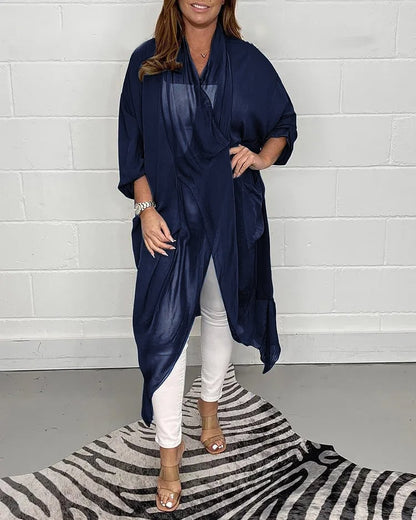 Sale 50% OFF-Silky Loose V-neck Top
