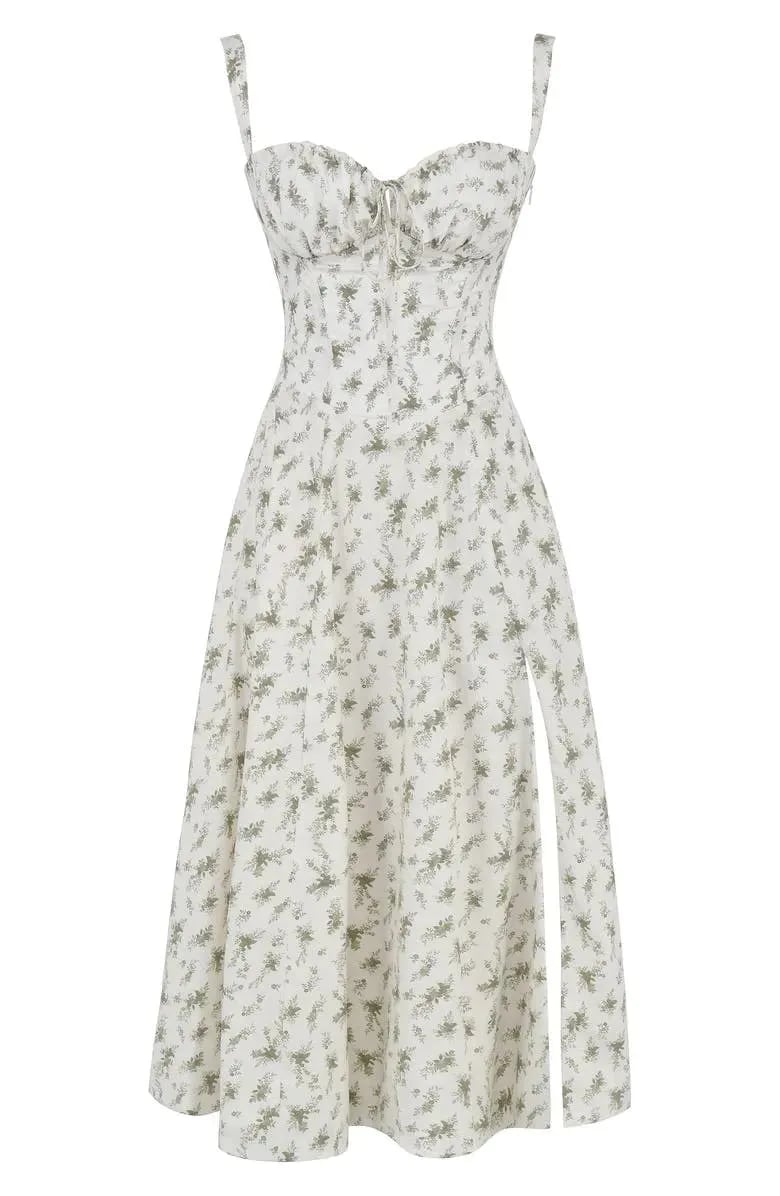 🔥Floral Bustier Midriff Waist Shaper Dress