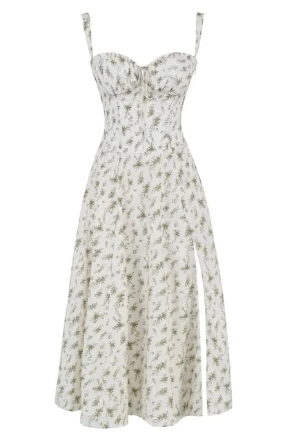 🔥Floral Bustier Midriff Waist Shaper Dress