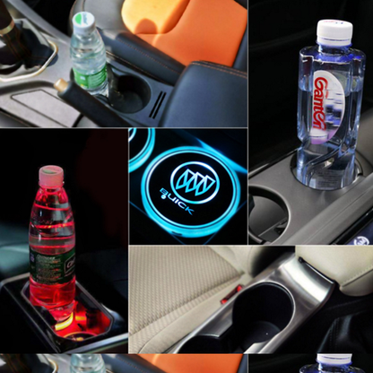 Led Car Logo Cup Lights up Holder USB Charging 7 Colors Changing