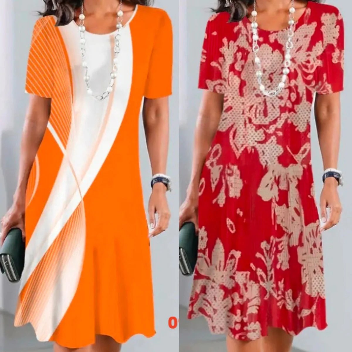 Women's Color-Block Pleated Dress 👗