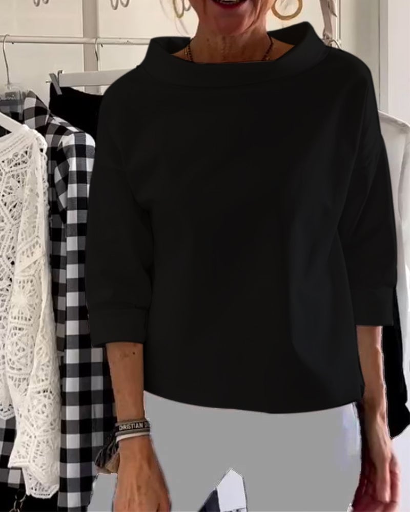 Mother's Day Gifts - Casual Wide Lapel Turtleneck Top