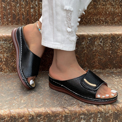 commsmarket-🔥 60% OFF — Peep Toe Hollow Out Orthopedic Slippers
