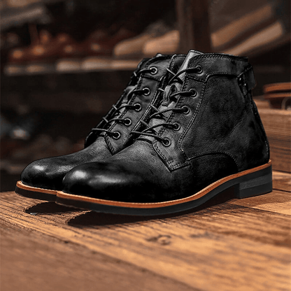 Mens Genuine Leather Waterproof Non-slip Arch Support Vintage Casual Chukka Boots