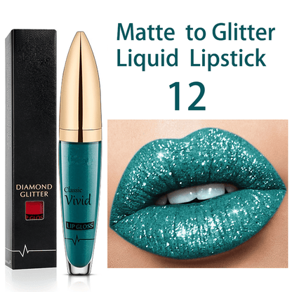 💄USD9.99 💄- Diamond Lip Color Matte to Shimmer Liquid Lipstick Waterproof