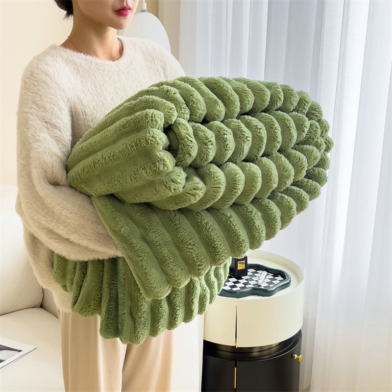 [🔥Final 24-hour Preferential Deal🔥]2024 HOT SALE🎄Popular thickened rabbit plush nap blanket, flannel milk velvet cover blanket