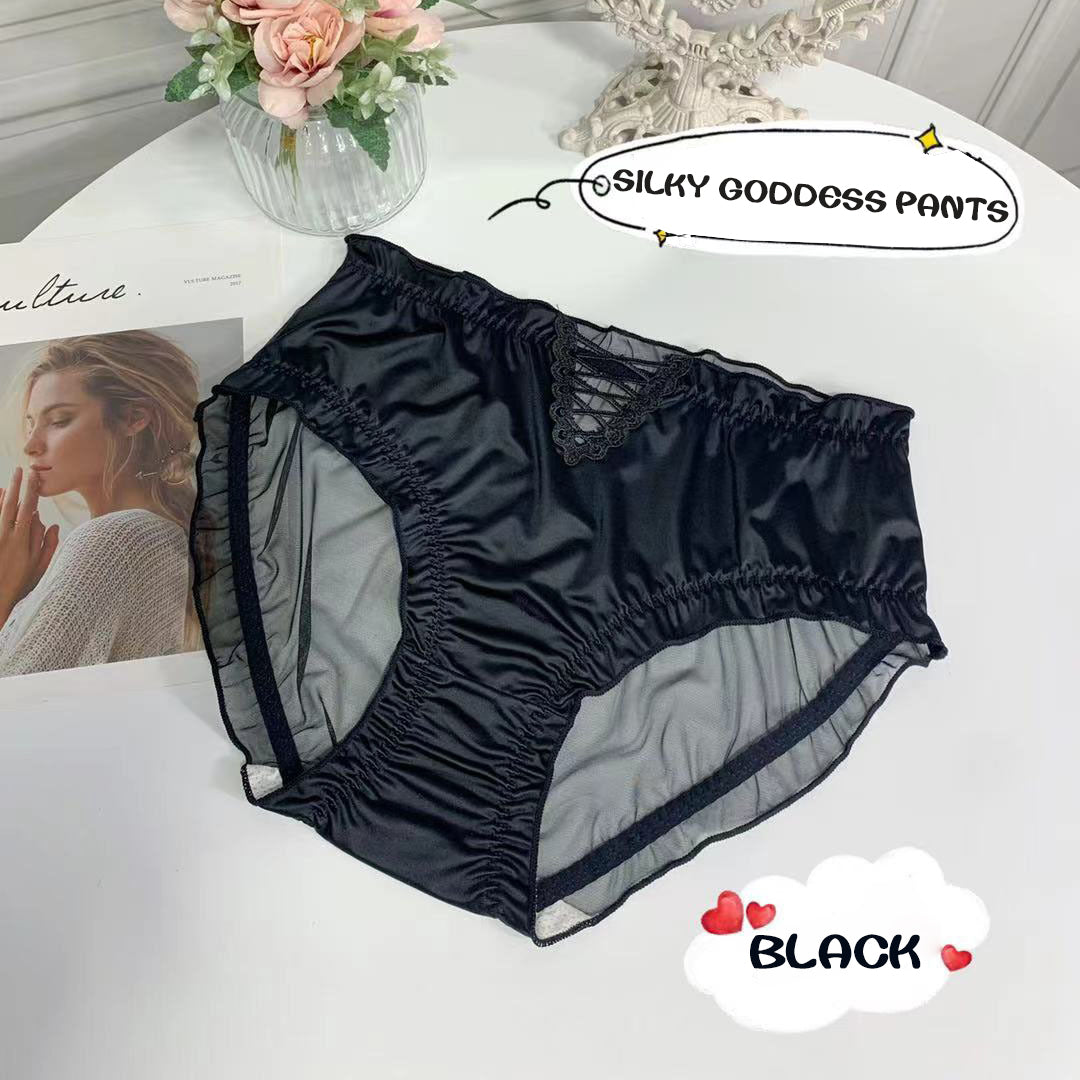 💓Women's Satin Ice Silk Seamless Lace Briefs