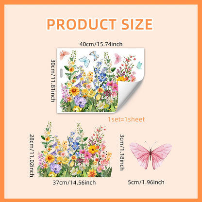 💐49% off this week 💐colorful floral bouquet window sticker🖼️