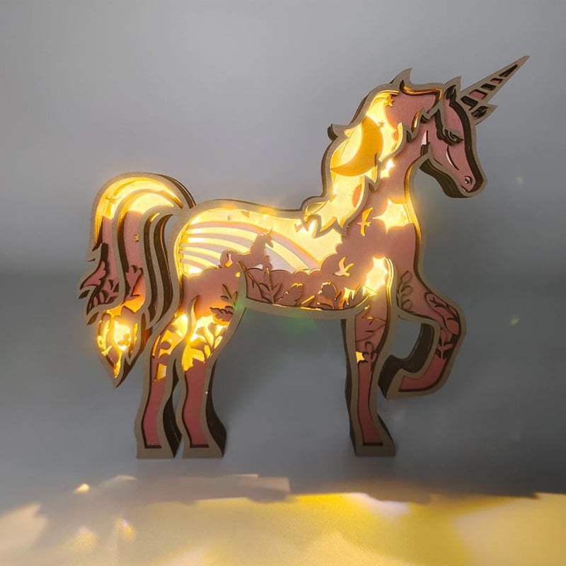 🦖Animal Wood Carving Night Light Home Decoration Crafts