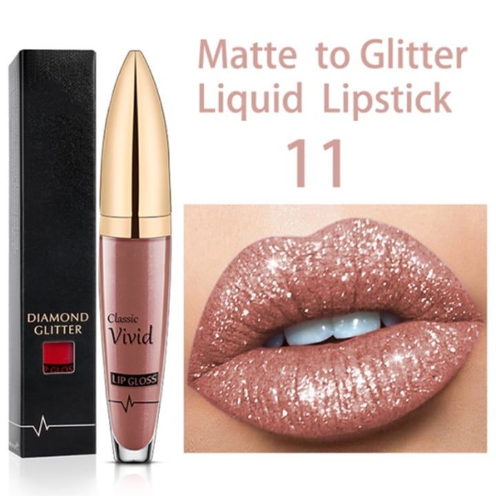 💄USD9.99 💄- Diamond Lip Color Matte to Shimmer Liquid Lipstick Waterproof