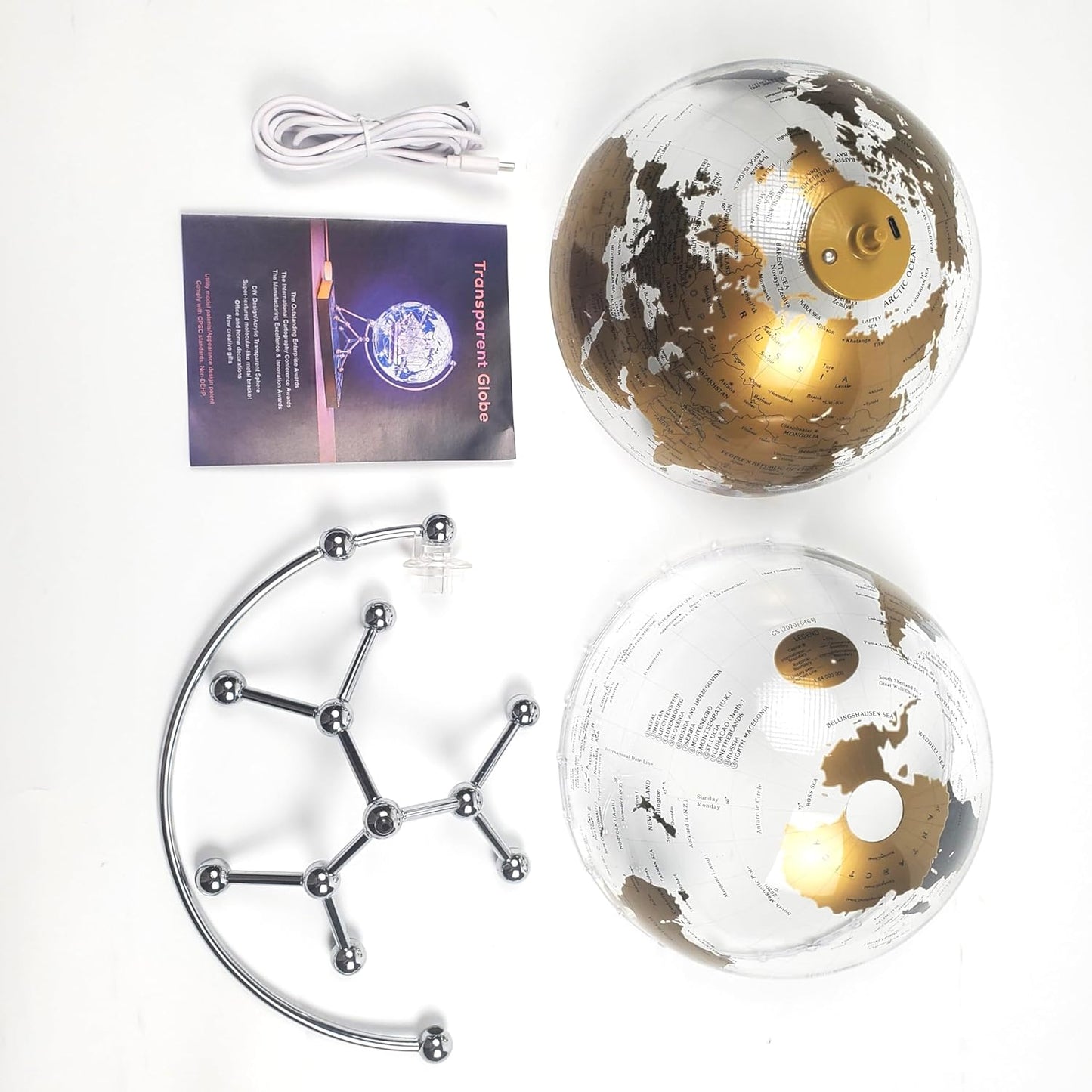 Golden Earth Globe Desk Lamp  Diam. 20 cm