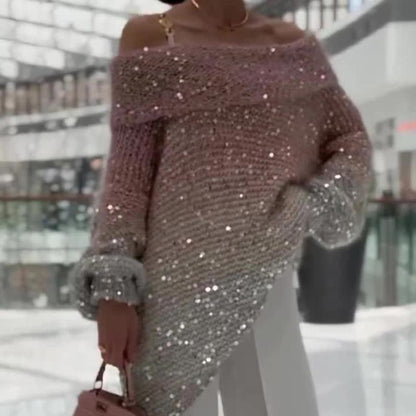 🔥Women's Off-Shoulder Cozy Loose Sweater