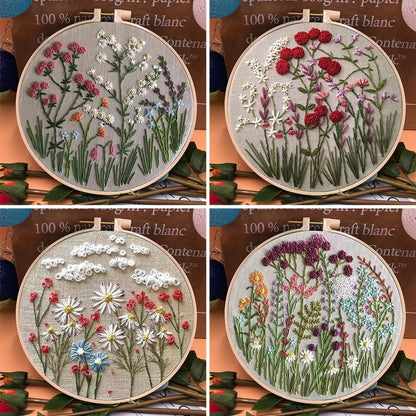 49% OFF - Perfect Gift - 💐Embroidery  Hoop Flower Kit for Beginner