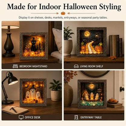 💡DIY 3D Light-Up Halloween Shadow Box Kit🎃