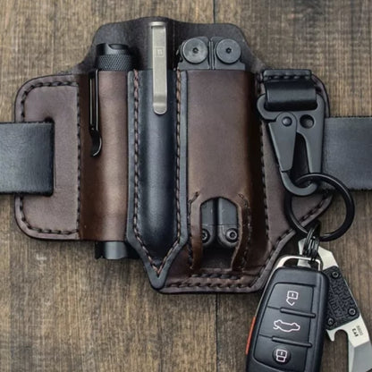 ✨🔥Men's Genuine Leather EDC Belt Loop Waist Outdoor Multitool Sheath