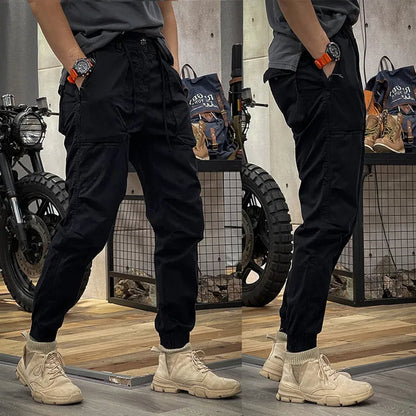 MEN'S DISTRESSED SLIM FIT BIKER PANTS