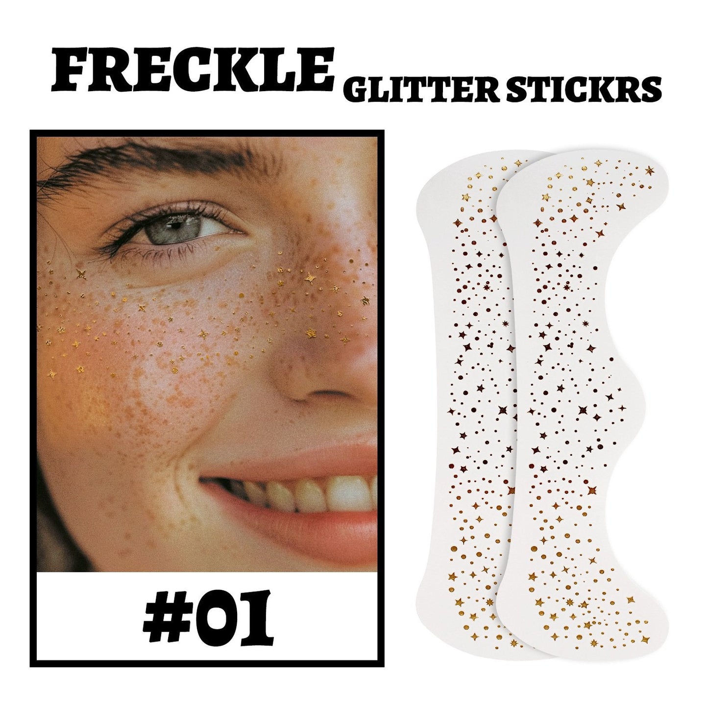 🎁LAST DAY 49% OFF🔥-Gold Glitter Freckles Makeup Patches
