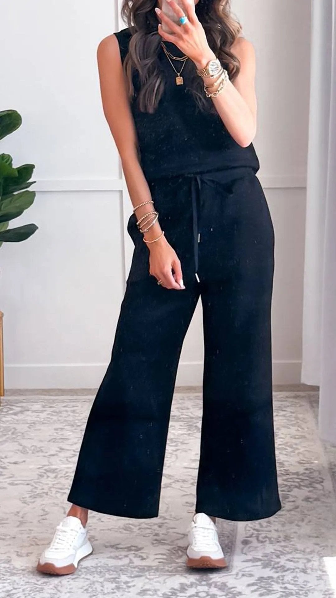 Casual Crew Neck Sleeveless Two Piece Suit (Buy 2 Sets Free Shipping)