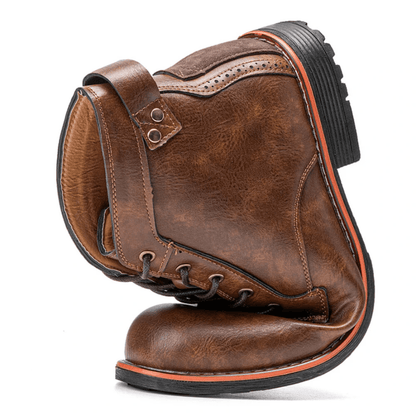 Mens Genuine Leather Waterproof Non-slip Arch Support Vintage Casual Chukka Boots