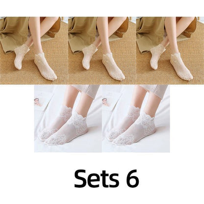 LADIES FASHION LACE SOCKS(5 PAIRS)