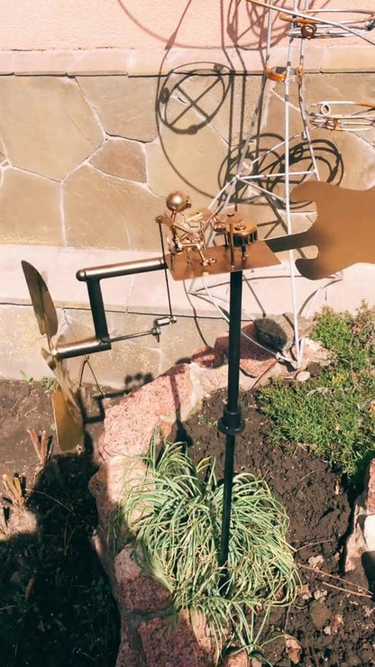 🥁 Handmade Metal Drummer Windmill