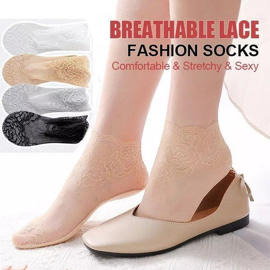 LADIES FASHION LACE SOCKS(5 PAIRS)