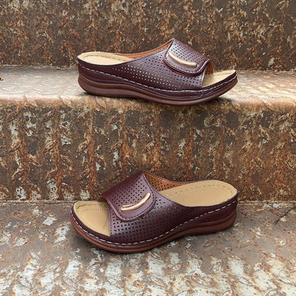 commsmarket-🔥 60% OFF — Peep Toe Hollow Out Orthopedic Slippers