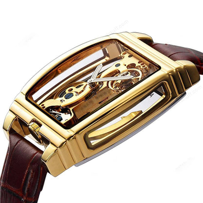 Transparent Automatic Mechanical Steampunk Skull Luxury Gear Watch