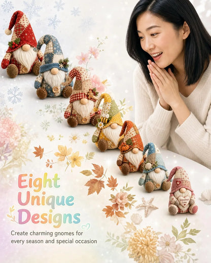 🧵🥇Patchwork-Style Gnome DIY Kit – Create Your Own Adorable Animals