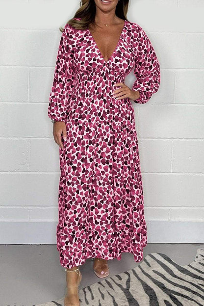 💃Heart Smocked Midi Dress