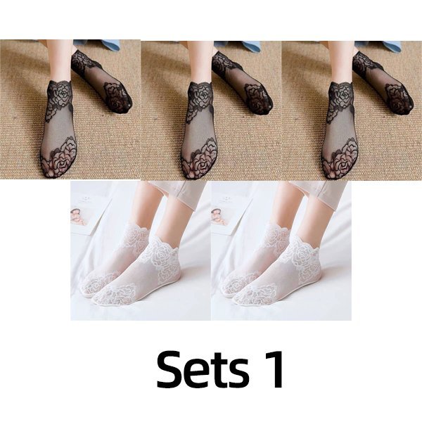 LADIES FASHION LACE SOCKS(5 PAIRS)