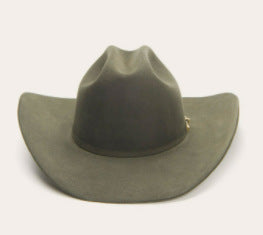 Wide brim cowboy hat with belt buckle