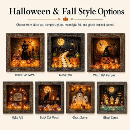 💡DIY 3D Light-Up Halloween Shadow Box Kit🎃