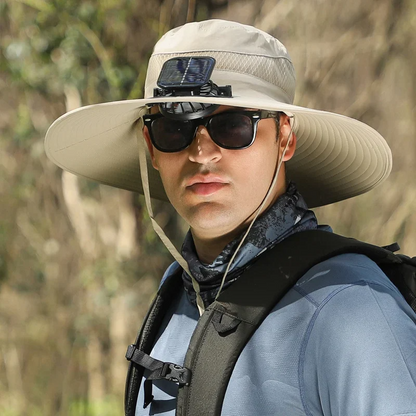 🔥EARLY SUMMER SALE 69% OFF⚡-  a Outdoor Wide Brim Sun Hat With Solar Fan
