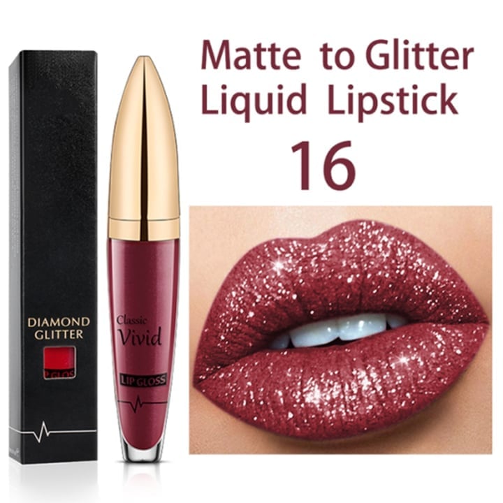💄USD9.99 💄- Diamond Lip Color Matte to Shimmer Liquid Lipstick Waterproof