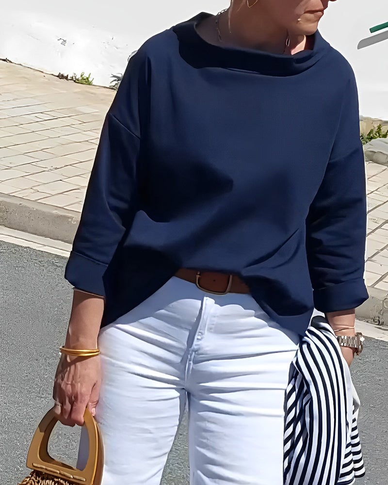 Mother's Day Gifts - Casual Wide Lapel Turtleneck Top