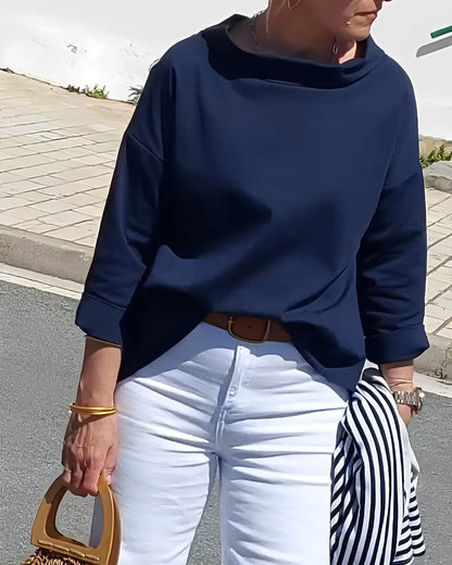 Mother's Day Gifts - Casual Wide Lapel Turtleneck Top