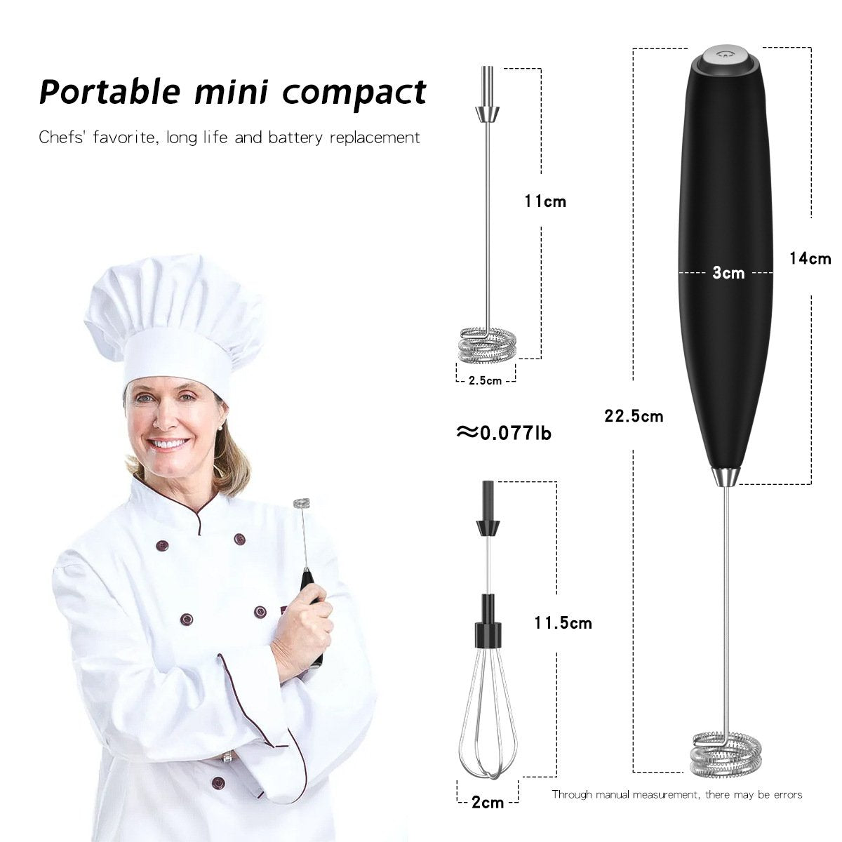 Milk Frother Handheld With Stand(Various collection colors)