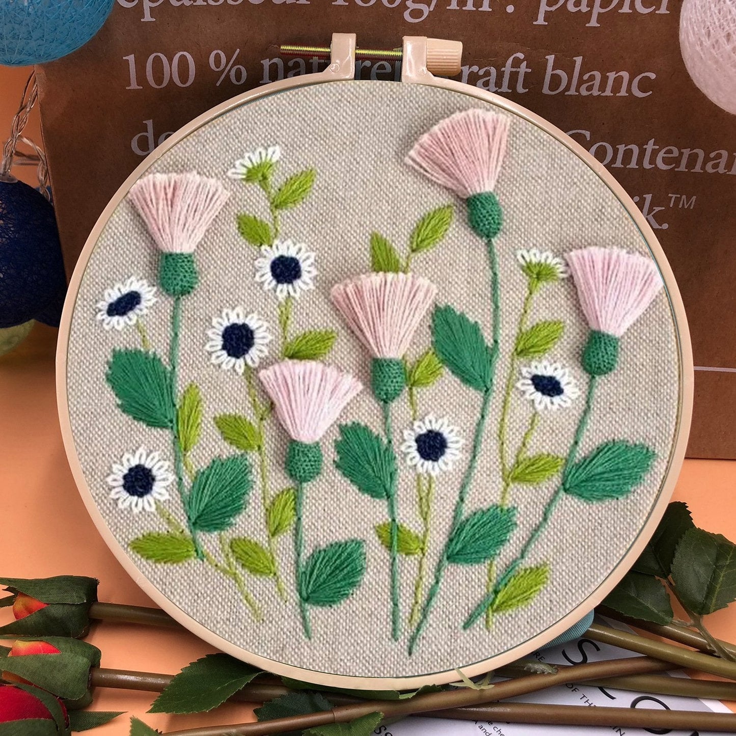 49% OFF - Perfect Gift - 💐Embroidery  Hoop Flower Kit for Beginner