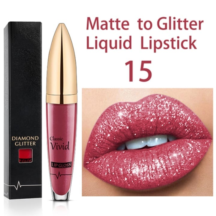 💄USD9.99 💄- Diamond Lip Color Matte to Shimmer Liquid Lipstick Waterproof