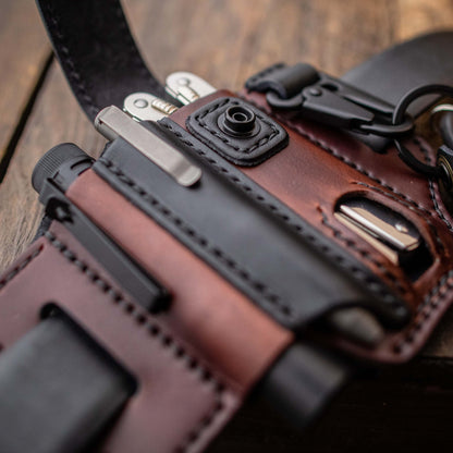 ✨🔥Men's Genuine Leather EDC Belt Loop Waist Outdoor Multitool Sheath