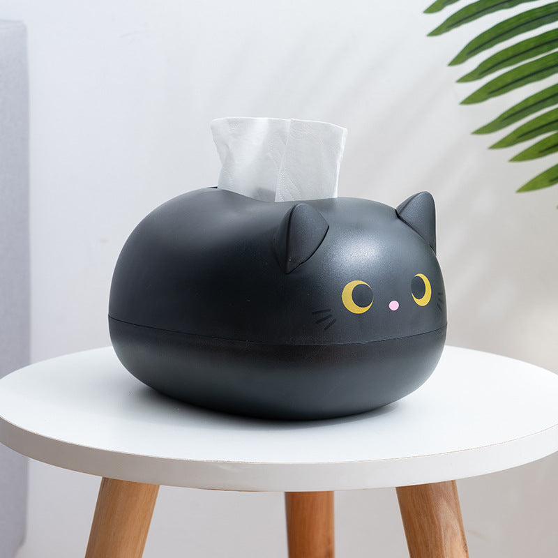 Cute cat-shaped tissue box with toothpick holder