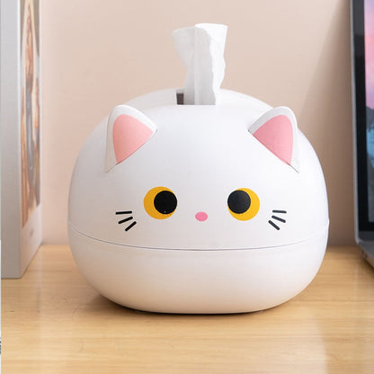 Cute cat-shaped tissue box with toothpick holder