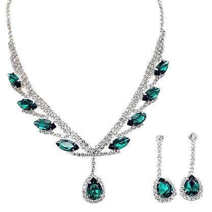 Bridal teardrop-shaped rhinestone jewelry