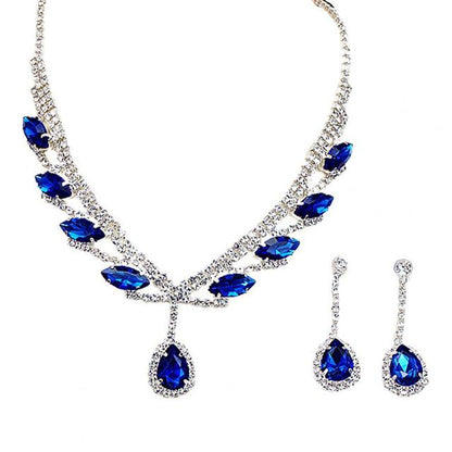 Bridal teardrop-shaped rhinestone jewelry