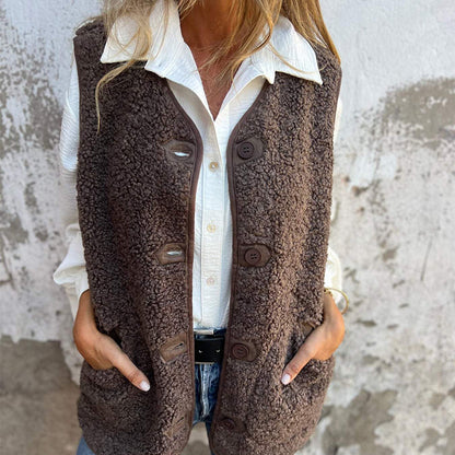 🎁 Women's Fall Button Down Short Warm Vest