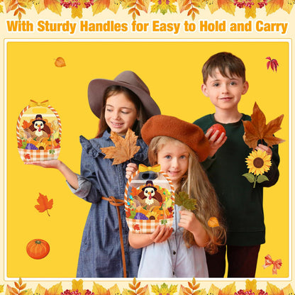 Easter Goodie Bags Plastic Candy Gift Bags with Handle Bunny Chick Pattern Transparent Treat Bags