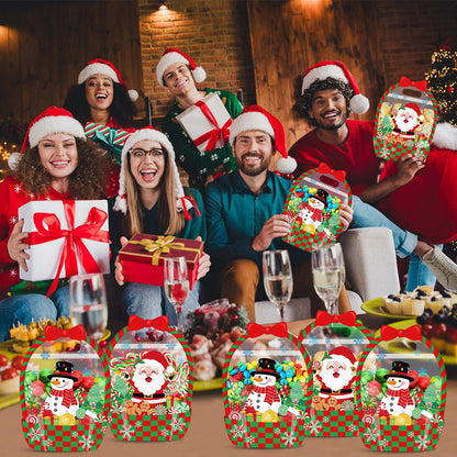 Easter Goodie Bags Plastic Candy Gift Bags with Handle Bunny Chick Pattern Transparent Treat Bags