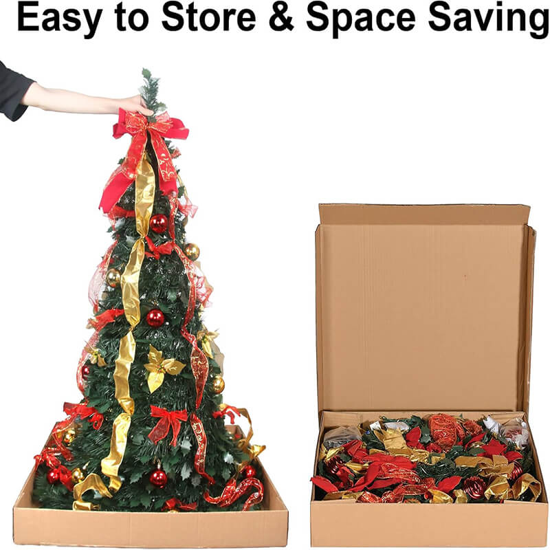6FT Foldable Christmas Tree with Ornaments