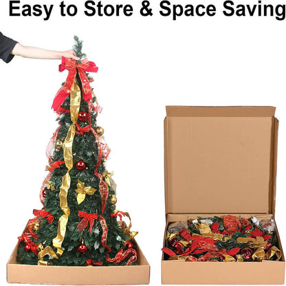 6FT Foldable Christmas Tree with Ornaments